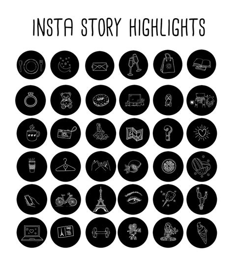 200+ Instagram Story Highlights Icons Covers | Black and White | Instagram Icons | Hand Drawn ...