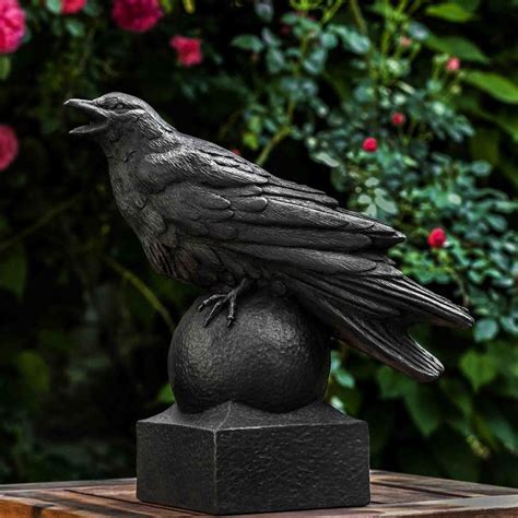 Corvus Cast Stone Statue | Raven Garden Statue | Garden statues, Stone garden statues, Gothic garden