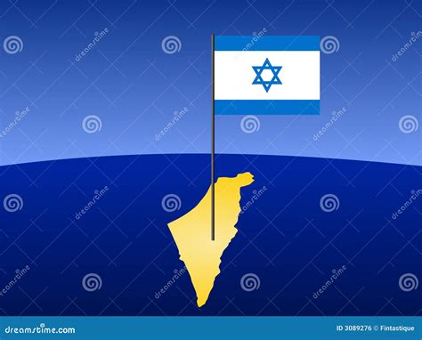 Map of Israel with flag stock vector. Illustration of asia - 3089276