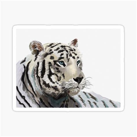 "White tiger" Sticker for Sale by WonderWildSG | Redbubble