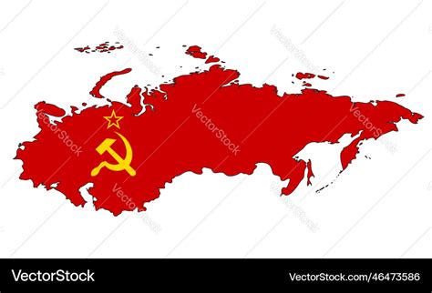 Union of soviet socialist republics map with flag Vector Image