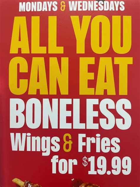 Buffalo Wild Wings All You Can Eat Boneless Wings and Fries DINE IN ...