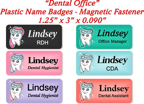 Dental Name Badge Name Tag Personalized Custom ID Tag | Etsy