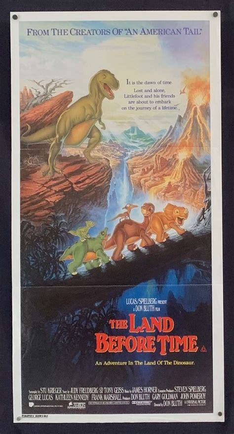 All About Movies - The Land Before Time Movie Poster Original Daybill Dinosaurs Don Bluth