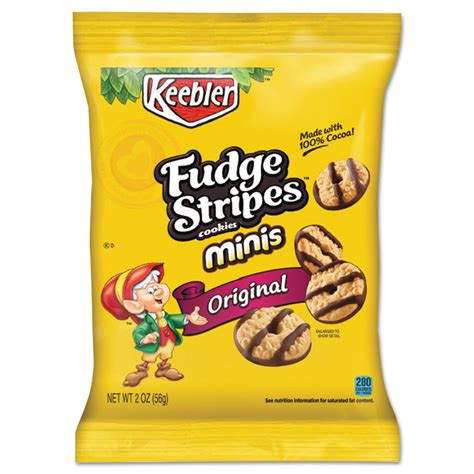 Mini Cookies, Fudge Stripes, 2oz Snack Pack, 8/Box - ELEVATE Marketplace