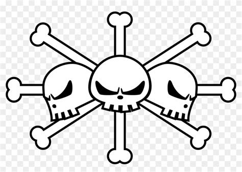 Blackbeard Pirate Flag By Wolowizzard - One Piece Jolly Roger - Free Transparent PNG Clipart ...