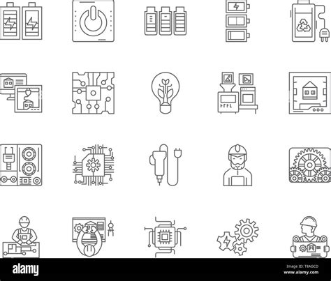 Electronic components line icons, signs, vector set, outline illustration concept Stock Vector ...