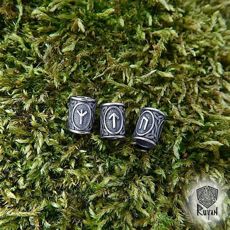 Viking Runes beads. Beads for Beards or Hair Viking Rune by RuyaN Hair Rings, Jewelry Rings ...