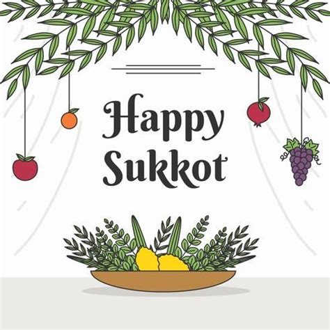 Happy Sukkot Vector | Happy sukkot, Sukkot, Jewish holiday cards