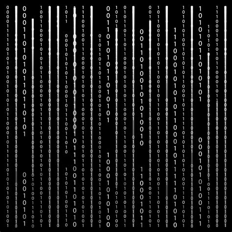 Black and White. Algorithm Binary Code with digits on background, encoding, decryptiondata code ...