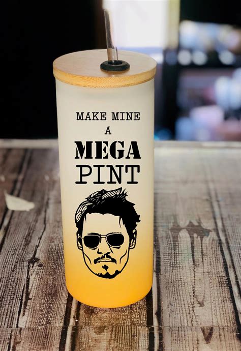 Mega Pint Wine Frosted Glass Make Mine a Mega Pint Mega - Etsy