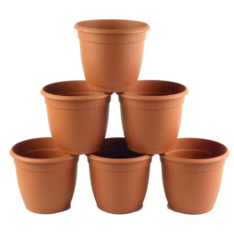 5.5 in D Terra Cotta (Red) Flower Pot (6-pack) - Home Depot | Havenly