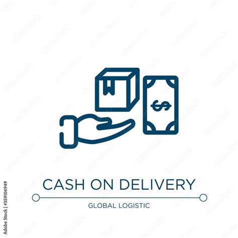 Cash on delivery icon. Linear vector illustration from logistics collection. Outline cash on ...