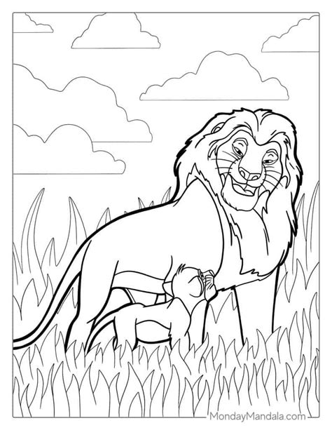 The lion king mufasa and simba coloring pages Lion king characters coloring pages