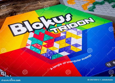 Blokus Trigon Strategy Board Game on Wood Plank Table Editorial ...