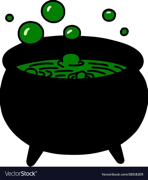 Bubbling cauldron halloween Royalty Free Vector Image