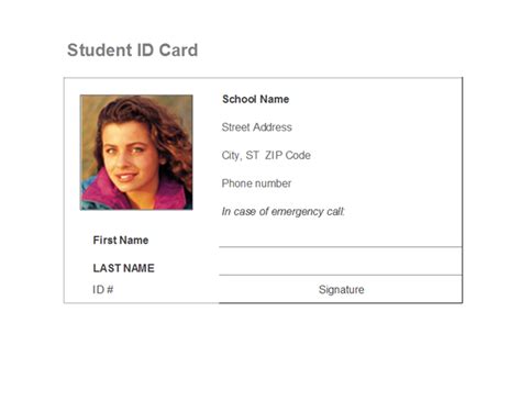 Student Id Card Template