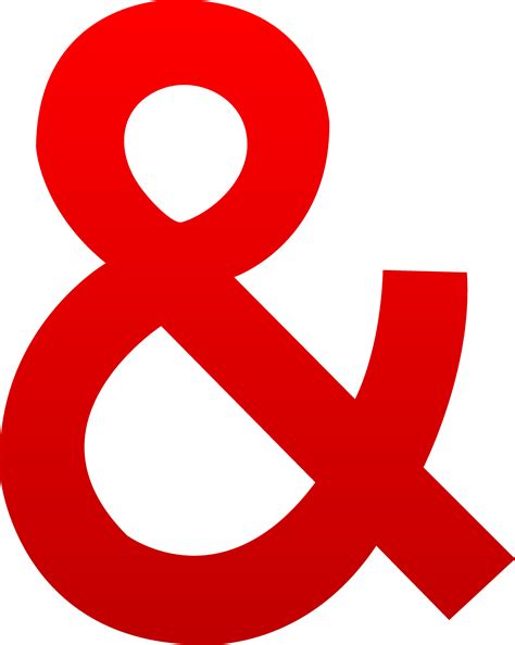 Red Ampersand Symbol - Free Clip Art