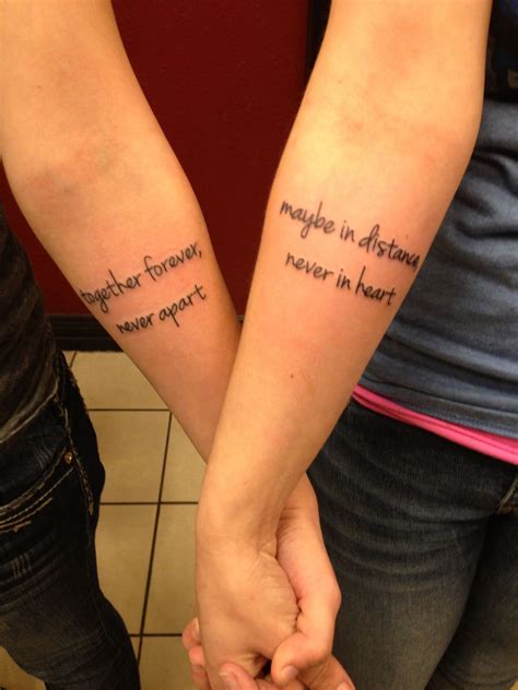 My sister and I finally got our tattoo!!! "Together forever, Never ...