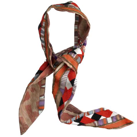 Hermès embroidered silk-twill Precious Twilly scarf | How To Spend It