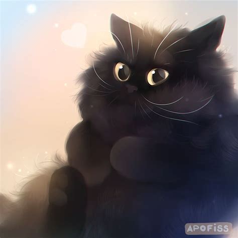 inspired by a adorable black cat on instagram named Kooty! she's super fluffy like that ;D ...