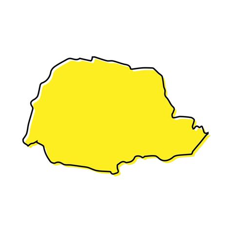 Simple outline map of Parana is a state of Brazil. Stylized line ...