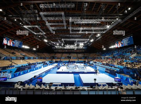 General view during the Olympic Games Tokyo 2020, Trampoline Gymnastics Women's Medal Ceremony ...