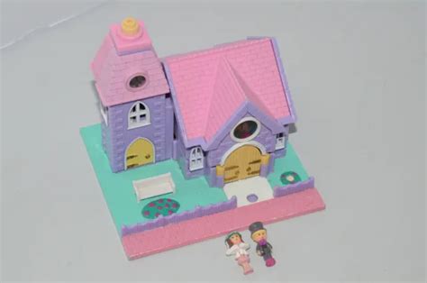 VINTAGE POLLY POCKET Wedding Chapel House w/ Bride & Groom (Bluebird ...