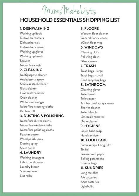 Pin by Luci // Mums Make Lists - Fami on Organization in 2021 | Household essentials, Laundry ...