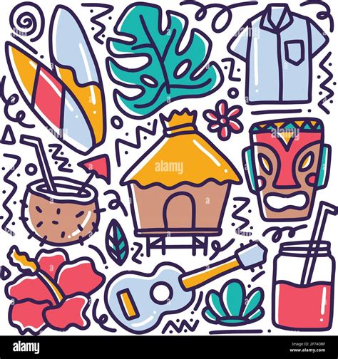 doodle of hawaii collection hand drawing Stock Vector Image & Art - Alamy