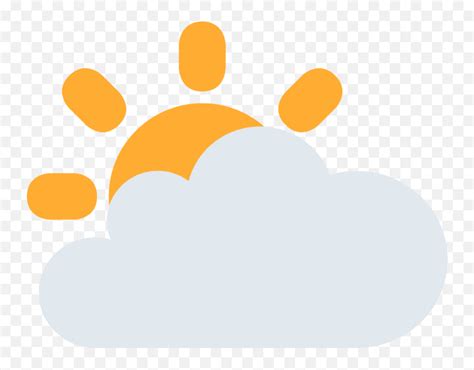 Sun Behind Large Cloud Emoji Clipart - Partly Cloudy Emoji Png,Sun Emoji Png - free transparent ...