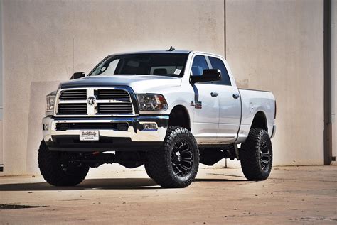 White Dodge Ram 2500 with 6 Inch Lift Kit - Photo by Fuel Offroad | Dodge ram 2500, Dodge ram ...