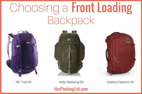 Choosing a Front Loading Backpack - Her Packing List