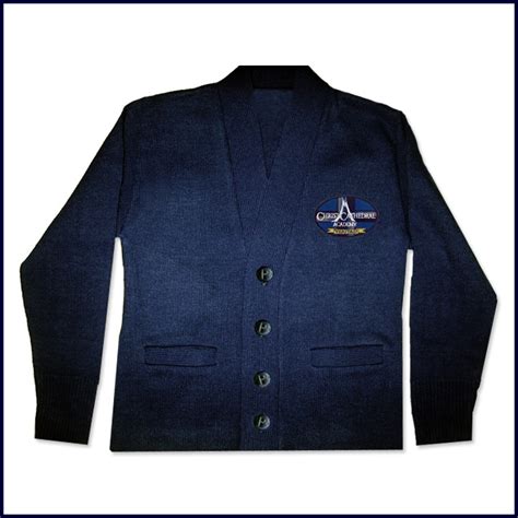 Vicki Marsha Uniforms Cardigan Sweater with School Emblem - Outerwear ...