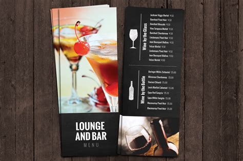 Bar and Lounge Drink Menu ~ Brochure Templates on Creative Market