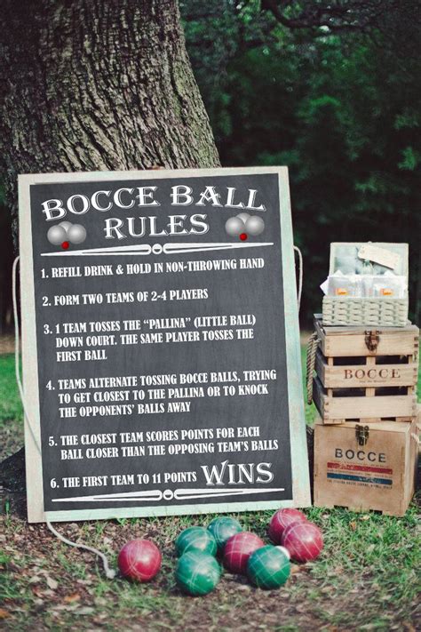 Bocce Ball Rules Bocce Ball Sign Poster Outdoor Party Games