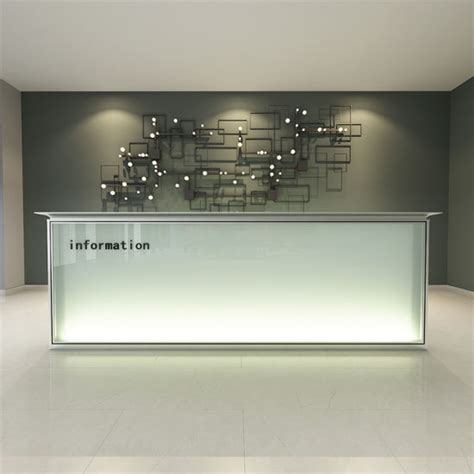 Heigh Quality Antique Glass Panel Modern Office Reception Desk - China ...