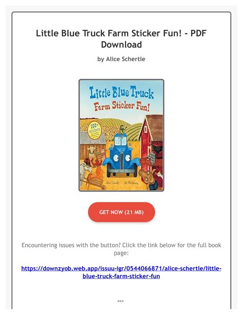 (Free Pdf) Little Blue Truck Farm Sticker Fun! by Alice Schertle by ...