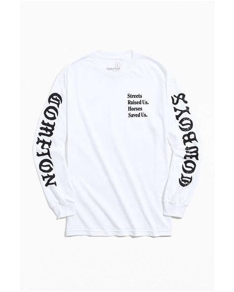 Urban Outfitters Cotton Compton Cowboys Long Sleeve Tee in White for Men - Lyst