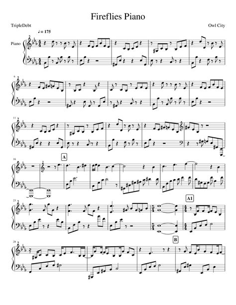 Fireflies - Owl City Sheet music for Piano (Solo) | Musescore.com