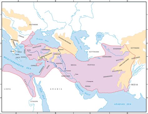 Persian Empire Map Modern Countries