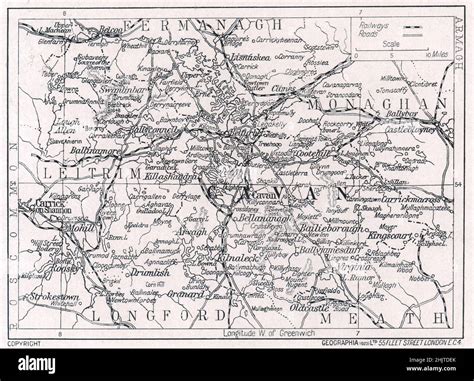 Map of Cavan. County Cavan (1913 Stock Photo - Alamy