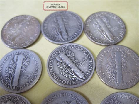 11 Circulated Mercury Silver Dimes/most With Marks