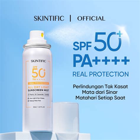 Skintific All Day Light Sunscreen Mist SPF 50+ PA++++ 50ml