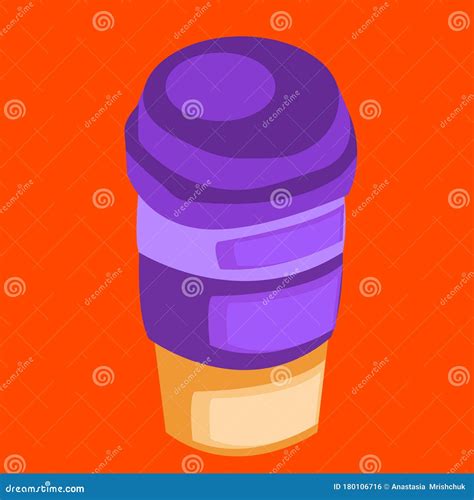 Coffee in Paper Cup Logo. Vector Illustration Stock Illustration - Illustration of health ...