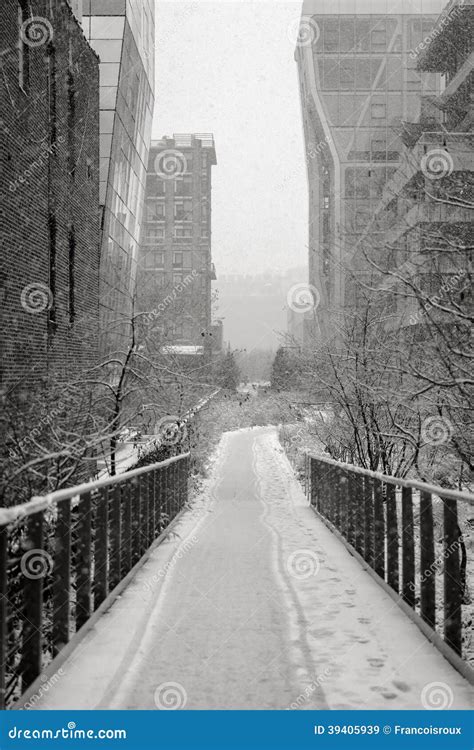 Manhattan Highline in Winter, NYC Stock Image - Image of american ...