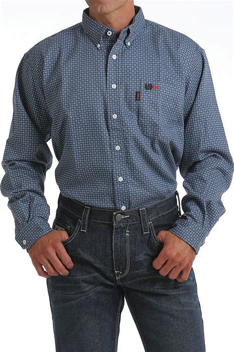 CINCH Jeans | Men's Blue Geometric Print FR Shirt