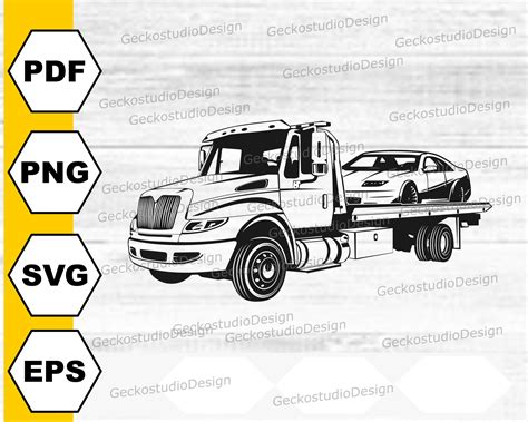 US Tow Truck svg file . Tow Truck with car svg . Truck driver svg . Tow ...