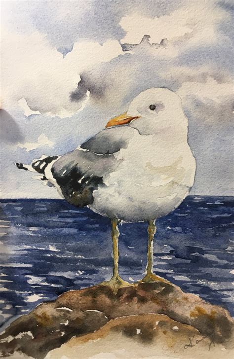 Peppermint Patty's Papercraft: Sunday Watercolor: Seagulls | Art ...