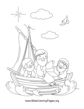 Jesus In Boat Coloring Page Coloring Pages